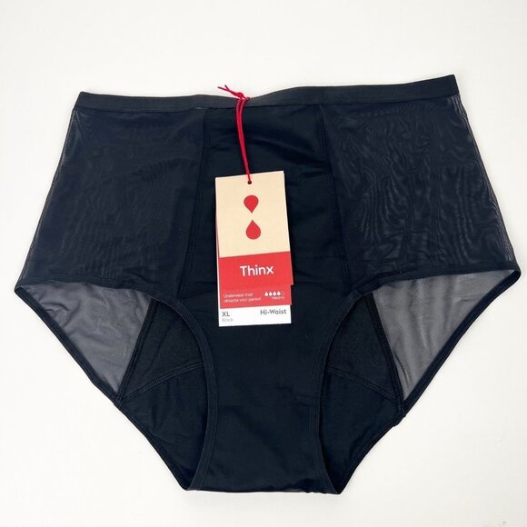 THINX Hi-Waist Heavy Period Underwear with Mesh Panels, Black, Size XL, NWT! - Picture 2 of 6